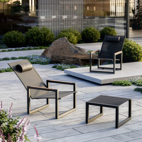 Poltrona contemporanea - NINIX - Royal Botania - in Batyline® / in acciaio inossidabile / con schienale alto