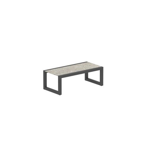 Tavolo d'appoggio contemporaneo - NINIX 40T - Royal Botania - in teak / in ceramica / con supporto in acciaio inossidabile