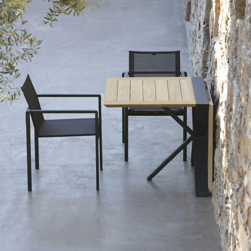 Tavolo da pranzo contemporaneo - TRAVERSE - Royal Botania - in teak / con supporto in alluminio / rettangolare