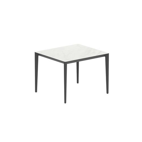 Tavolo da pranzo contemporaneo - U-NITE - Royal Botania - in teak / in ceramica / con supporto in alluminio