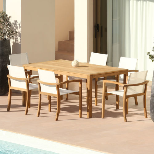 Sedia da pranzo contemporanea - XQI - Royal Botania - da esterno / in Batyline® / con supporto in teak