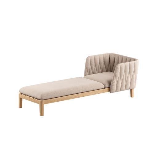 Dormeuse contemporanea - CALYPSO 210P - Royal Botania - in tessuto / in teak / con supporto in teak
