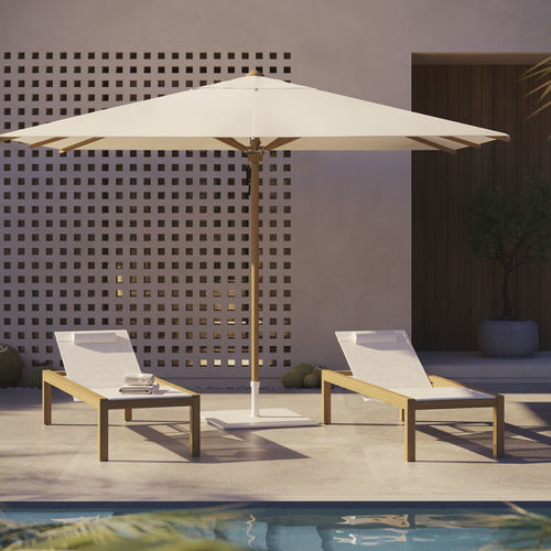 Lettino prendisole contemporaneo - XQI - Royal Botania - in Batyline® / in teak / con schienale regolabile