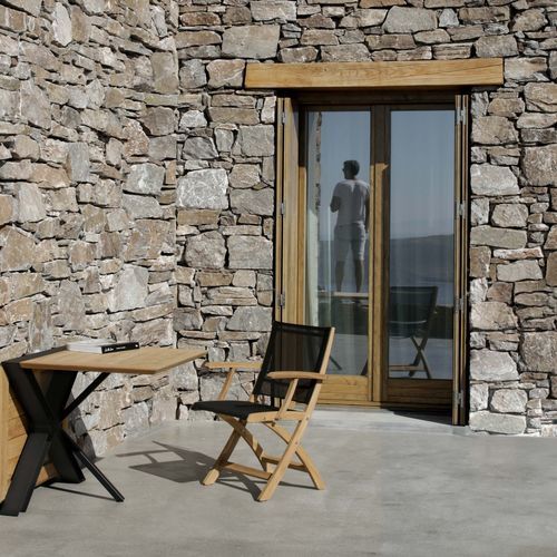 Sedia contemporanea - XQI - Royal Botania - da esterno / in Batyline® / con supporto in teak