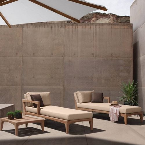 Dormeuse contemporanea - ZENHIT - Royal Botania - in tessuto / in teak / con supporto in teak