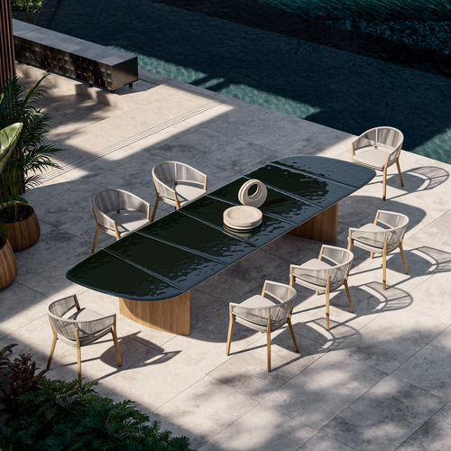Tavolo da pranzo contemporaneo - REGALIZ  - Royal Botania - in vetro / in ciottoli per interni / in ceramica