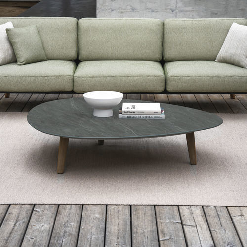 Tavolo da pranzo contemporaneo - STYLETTO  - Royal Botania - in teak / in ceramica / con supporto in teak