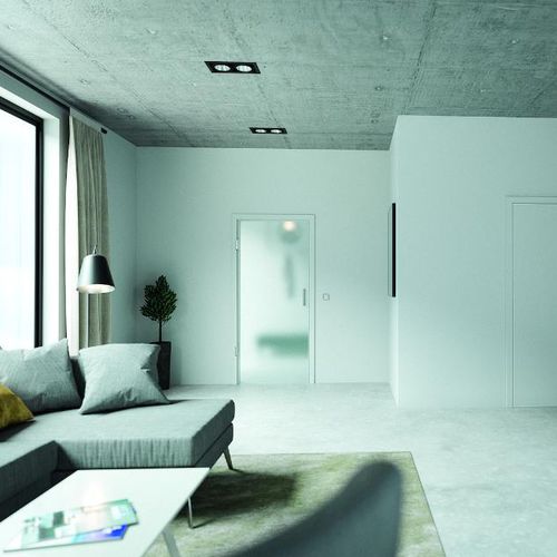 Porta da interno - AALTO - Lebo - in rovere / in vetro / battente