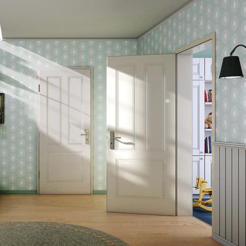 Porta da interno - ARTO - Lebo - in legno / battente / semivetrata