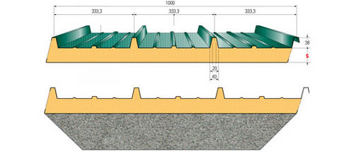 Pannello sandwich per tetto - MONOROOF® CENTESIMAL - Metecno Bausysteme GmbH  - rivestimento in metallo / anima in poliuretano PUR