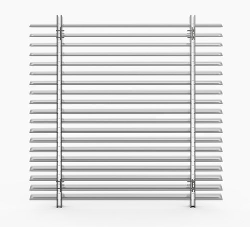Frangisole in alluminio - SONAL D : VS-H-080-KA - MLL-HAMBURG® - per facciata / verticale / rigido