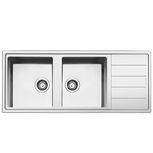 Lavello a 2 vasche - LDR116SA - SMEG - con gocciolatoio / in acciaio inox 304 / da incasso