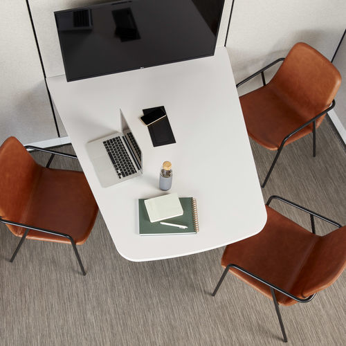 Tavolo da bistrot contemporaneo - STRUCTURE - Allsteel - in laminato / con supporto in metallo / rotondo
