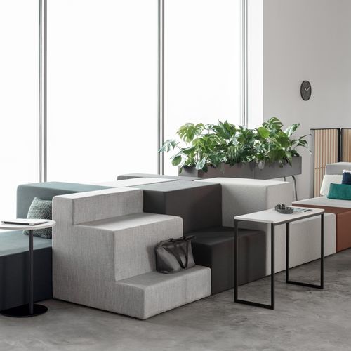 Divanetto imbottito modulare - RISE - Allsteel - contemporaneo / in tessuto / con supporto in laminato