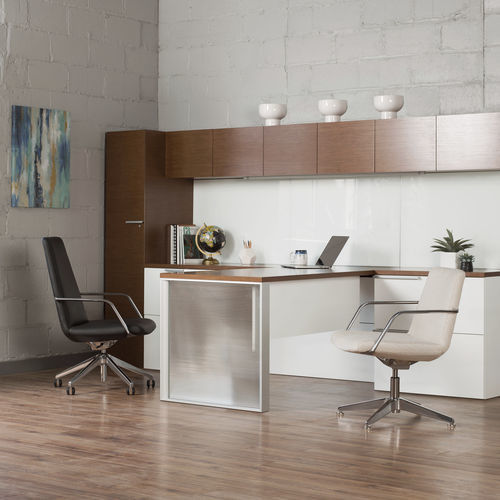 Sedia da conferenza contemporanea - GENESEE - Allsteel - da interno / in pelle / con supporto in metallo
