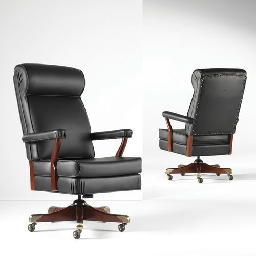 Poltrona direzionale contemporaneo - WASHINGTON - Allsteel - in pelle / in legno di latifoglie / con schienale alto