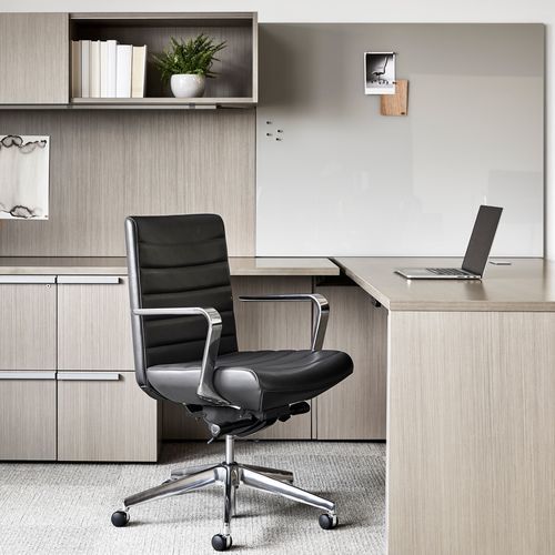 Poltrona direzionale contemporaneo - AVOCA - Allsteel - in pelle / in metallo / con schienale alto