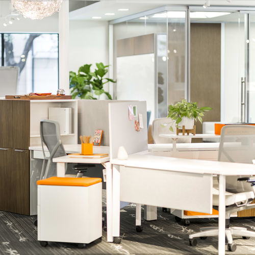 Scrivania per open space - INVOLVE - Allsteel - da terra / da 2 persone / contemporanea