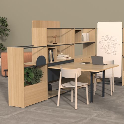 Scaffale contemporaneo - HORIZON - Allsteel - in legno / per stoccaggio / marrone