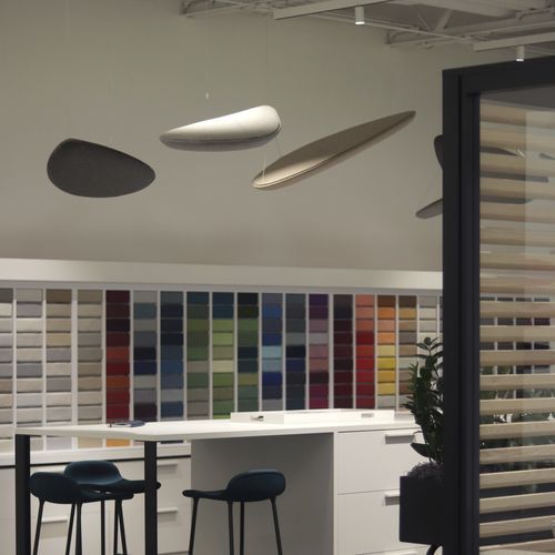 Pannello acustico per muro - DELTA - Allsteel - per soffitto / in tessuto / geometrico