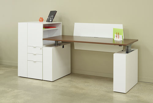 Scrivania contemporanea - NOT SO SQUARE OPEN - DAR RAN - in laminato / con contenitore / con base in pannelli