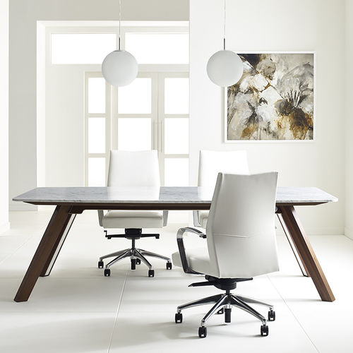 Tavolo da riunione contemporaneo - BOSS - DAR RAN - in legno / in quarzo / rettangolare