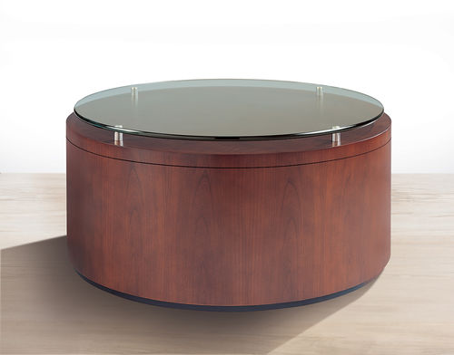 Tavolino basso contemporaneo - AROUND TOWN - DAR RAN - in vetro / rotondo / 100% riciclabile