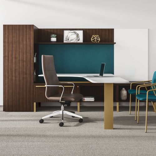 Scrivania per open space - SILEA - Gunlocke - da terra / contemporanea / in laminato