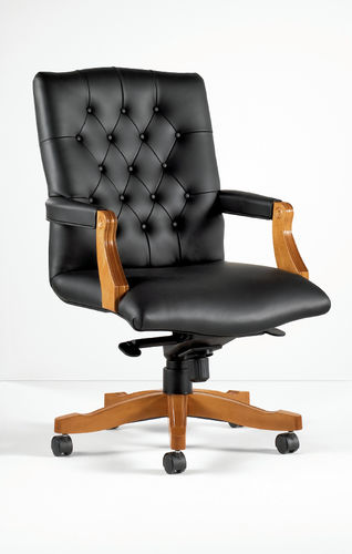 Poltrona direzionale classico - AUSTIN  - Gunlocke - in pelle / in legno / ad altezza regolabile