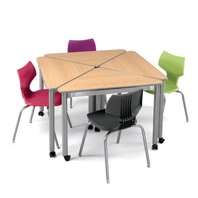 Tavolo per corsi di formazione contemporaneo - UXL WING  - smith system - in metallo / in laminato / triangolare
