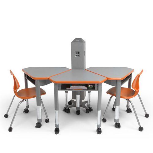 Tavolo per corsi di formazione contemporaneo - INTERCHANGE DIAMOND - smith system - in laminato / triangolare / con cassetti