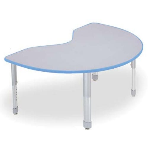 Tavolo da lavoro contemporaneo - INTERCHANGE KIDNEY - smith system - in laminato / ad altezza regolabile / per scuola