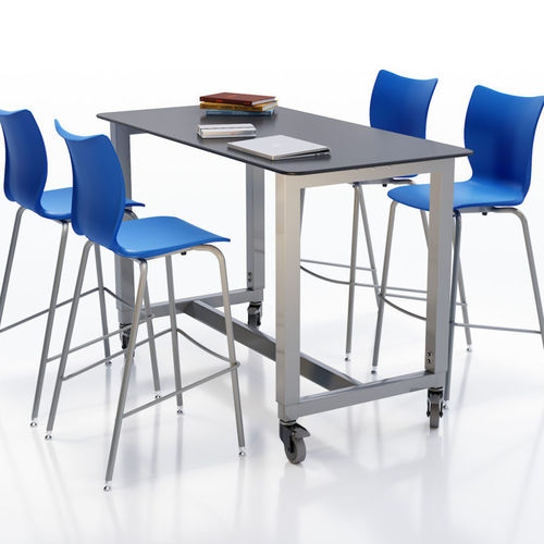 Tavolo contemporaneo - Deep Trespa® - smith system - in legno / con supporto in acciaio / rettangolare