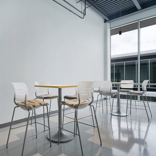 Sedia alta contemporanea - GRAZIE - KI - da interno / in tessuto / in acciaio