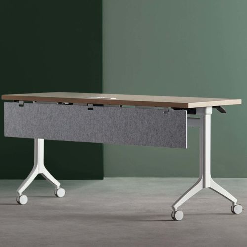 Tavolo per corsi di formazione moderno - TRIBUTAIRE&trade; - KI - in laminato / rettangolare / con rotelle
