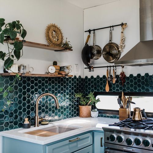 Mosaico in ceramica - REGULAR HEXAGON - Mercury Mosaics - lucido / da interno / da parete