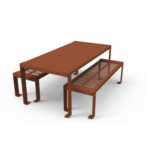 Set tavolo e panca contemporaneo - BASIK - GUYON - in metallo / da giardino / modulabile