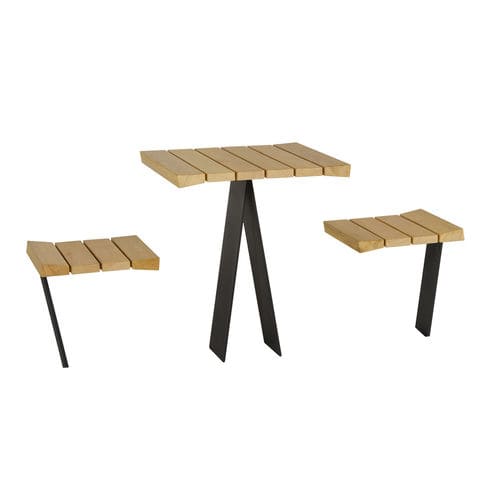 Set tavolo e sedia contemporaneo - ZETA  - GUYON - da esterno / in legno / in metallo