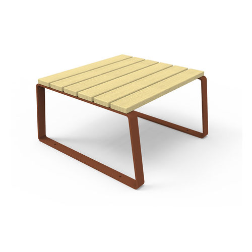 Tavolino basso moderno - FEEL - GUYON - in metallo / in legno / con supporto in metallo