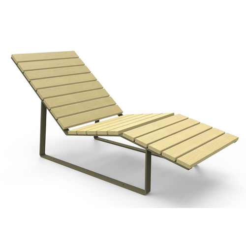 Lettino prendisole contemporaneo - FEEL - GUYON - in legno / in poliestere / in metallo