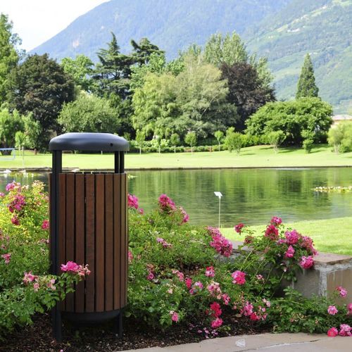 Portarifiuti in metallo - GUYON - in legno / in poliestere / da esterno