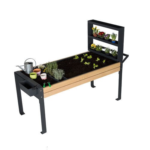 Fioriera in legno - JARDINS 6500 - GUYON - in metallo spazzolato / rettangolare / in altezza