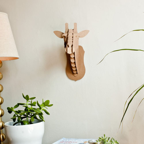 Scultura in cartone - JULIETTE GIRAFFE HEAD  - cardboard safari - da parete