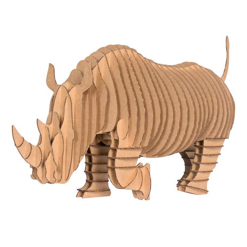 Scultura in cartone - RAMBLING ROBBIE FULL BODY RHINO - cardboard safari - da parete
