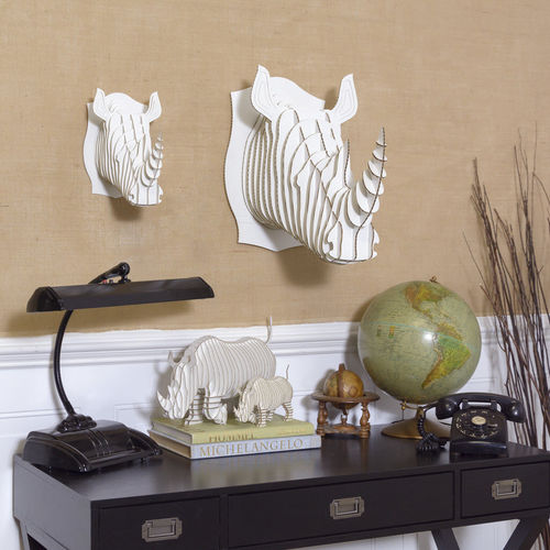 Scultura in cartone - ROBBIE RHINO HEAD - cardboard safari - da parete
