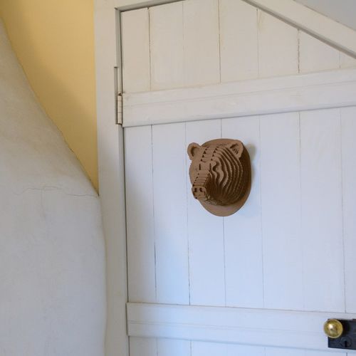 Scultura in cartone - STEWART BEAR HEAD - cardboard safari - da parete