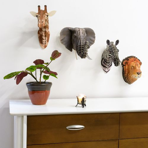 Scultura in cartone - LIFELIKE SAFARI ANIMAL SET - cardboard safari - da parete