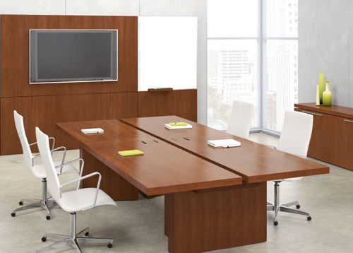 Tavolo da riunione contemporaneo - NEOS - Nucraft - in laminato / rettangolare / con presa di corrente integrata