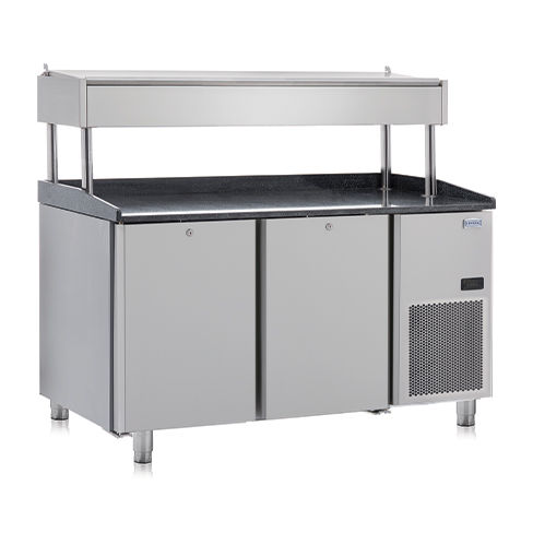 Tavolo di preparazione refrigerato - CHMG Series - Kristal Endustriyel A.S. - in acciaio inossidabile / con contenitore / professionale