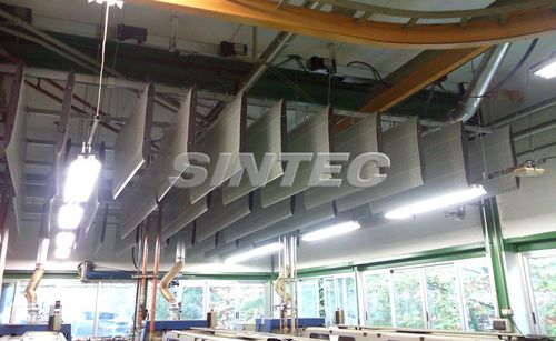 Baffle acustico in tessuto - AISFÓN ABSORBENT - SINTEC INSONORIZACIÓN - sospeso / rettangolare / decorativo